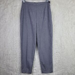 Vtg Hunt Club Women Sz 8 Mini Check Navy & White Crop‎ Trouser Y2K Equestrian
